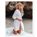 Women's Clothing Beach Cover Up Vacation Bikini Sunscreen Shirt Jacquard Shirt Cover Up_ecoleips.com