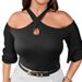 2026 Summer Niche Hollow Out Off-Shoulder Short-Sleeve T-Shirt For Women, Fashionable Slimming Asymmetrical One-Shoulder_ecoleips.com