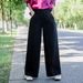 Suitable For All Seasons Solid Color Linen For Women 2025 New Style Hemmed Straight Loose Versatile Casual With Elastic Waist Wide Leg Pants_ecoleips.com