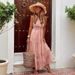 Summer New Women's Sexy Deep V Sleeveless Chiffon Dress Wish Patchwork Midi Skirt Clothing_ecoleips.com