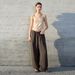 Lightweight Linen-Blend Wide-Leg Pants For Women, Boho Chic Paperbag Waist Palazzo Trousers, Comfortable Linen Look Breathable Casual Summer Trousers_ecoleips.com