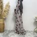 New Fashion Patchwork Flared Long Sleeve Full Button Slim Fit Parent-Child Muslim Dress 6380_ecoleips.com