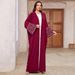 New Middle Eastern Muslim Fashion Elegant Embroidered Cardigan Dubai Arabian Robe With Bat Sleeves Abaya_ecoleips.com