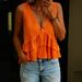New Spring/Summer Women's Solid Color V-Neck Ruffle Sleeveless Top For European And American Cross-Border Foreign_ecoleips.com