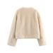 Spring Ins Women's Two-Tone Fleece Jacket With Buckle Detail - Cozy Casual Outerwear For Everyday Wear_ecoleips.com