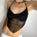 Winter Women's Cross Border Fashion Square Scarf Sheer Mesh Ruffled Backless Tie Shoulder Camisole Early Arrival 2024_ecoleips.com