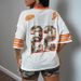 2025 European And American Foreign Trade Cross-border Jersey New Style Women's Loose Casual V-neck Mesh Short-sleeve_ecoleips.com