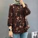 Women's Clothing Muslim Floral Shirt Fashion Puff Sleeve_ecoleips.com