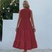 100% Clothing Cross-Border Summer Hot Item Europe And AmericaTank Top Sleeveless Loose Casual Solid Color Dress_ecoleips.com