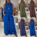 Women's Clothing Fashion Casual Loose Sleeveless Large Size Suit_ecoleips.com