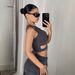 Summer Sexy Slim Fit Women's Top Vest European American Style Crossover Camisole Sports Casual Faux Two Piece Hollowed out_ecoleips.com