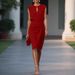 2025 European And American Women's Fashion Independent Station Retro Elegant Cross Solid Color Knotted Round Neck_ecoleips.com