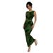 2026 New European And American Cross-Border Sleeveless Slim-Fit Long Dress, Tie-Dye Green Dress For Women, Fashionable,_ecoleips.com