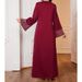 Women's Heavy Duty Rhinestone V Neck Long Dress Elegant Temperament Banquet Evening Gown Fashion plus Size Clothes_ecoleips.com