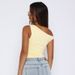 Y24TP233 European And American Women's Summer Fashion New Solid Color Sleeveless Asymmetrical Neck One-shoulder_ecoleips.com