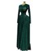 Women's Elegant Printed Slim Fit Long Sleeve Dress Round Neck Ruched Detail Spring New Style Clothing_ecoleips.com