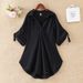 New 2025 Summer Collection: Women's Mid-Length Short-Sleeve Blouse, Plus Size, Loose Fit, Waist-Cinching, Trendy Chiffon_ecoleips.com