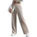 New Autumn/Winter European And American Fashion Women's Wide-Leg Knit Pants High-Waisted Stretch Ribbed Flared Trousers_ecoleips.com