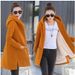 Women's Hooded Cape Sweatshirt – Thick Fleece-Lined Oversized Long Sleeve Cardigan In Yellow/Green/Pink/Burgundy_ecoleips.com