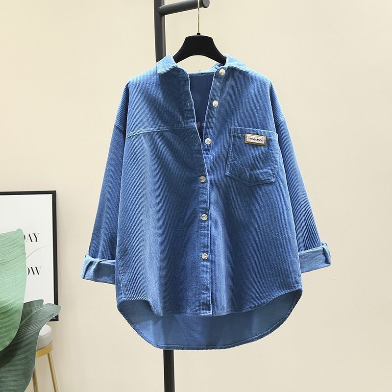 Women's Clothing Autumn And Winter New Corduroy Long Sleeved Shirt Women's Fashion Casual Loose Version Of The Long Cardigan Shirt Women_ecoleips.com