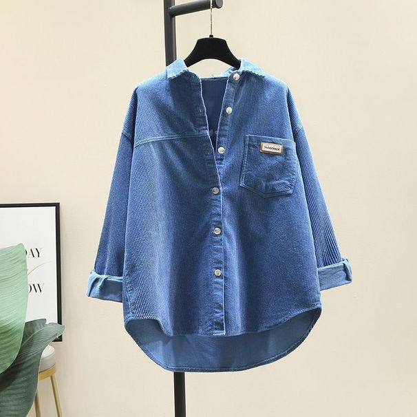 Women's Clothing Autumn And Winter New Corduroy Long Sleeved Shirt Women's Fashion Casual Loose Version Of The Long Cardigan Shirt Women_ecoleips.com