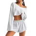 Women's Long Sleeved Top And Shorts Set European American Style Autumn Winter Fashion Trade_ecoleips.com