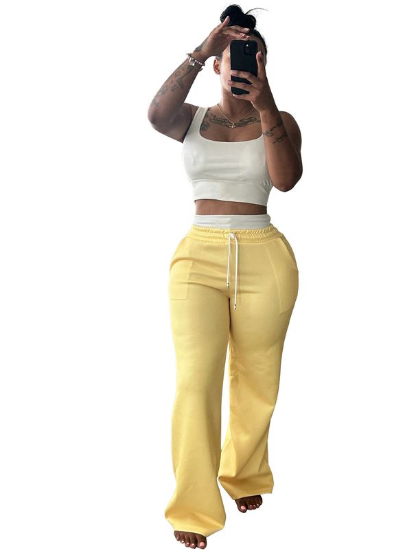 Women's Clothing Style Women's Summer High Waist Wide Leg Pants Set Double Waist Design Fashionable Clothing_ecoleips.com