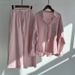 Plus Size Spring Loose Vintage Linen Long Sleeve Shirt & High Waist Wide Leg Pants Two-Piece Set_ecoleips.com