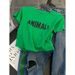 Women's Clothing Outfit With A Complete Set Of Fashionable Green Straight Shoulder T Shirt High Waist Ripped Jeans Two Piece Suit1_ecoleips.com