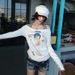 Karrram Japanese Y2k Anime Print T-shirt 2000s Cutecore Off Shoulder Tops Vintage Harajuku Long Sleeve Fake Two-piece Top Kawaii_ecoleips.com