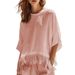 Women's round Neck T-Shirt Solid Color with Tassel Hem Loose Top Lightweight Breathable Batwing Sleeves European American Style_ecoleips.com