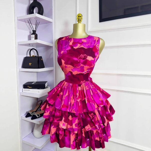 Women's Sleeveless Tiered Mini Dress – Corset Waist Ruffled Hem Bodycon Party Dress_ecoleips.com