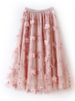 K Mesh Embroidered Half Skirt With Gentle Temperament, Medium Length Skirt, Three-dimensional Flower Heavy Yarn Skirt, Small Fresh Fairy Skirt_ecoleips.com