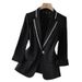 Women's Clothing White small suit jacket for women 2023 new spring and autumn Korean style casual high-end fashion suit ladies tops_ecoleips.com