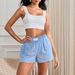 Loungewear Shorts For Women Summer Y2K Aesthetic Solid Elastic Waist Wide Leg Pajamas Boxers Casual Shorts With Pockets_ecoleips.com
