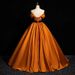 Women's Clothing Sunset Orange Satin Opera Gown With Sweetheart Neckline & Structured A-Line Skirt – Breathable Polyester Recital Dress_ecoleips.com