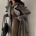 Korean Chic Double-Breasted Trench Coat – Belted Waist Long Wool Coat For Women (Oversized Fit, Knee-Length, Vintage Style)_ecoleips.com
