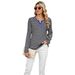 Women's Clothing 2025 Autumn/winter New V-neck Contrasting Striped Loose Long Sleeved Women's T-shirt Top_ecoleips.com