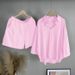 Women's Clothing Cotton And Linen Solid Color Shirt Two Piece Shorts New Fashion Women's Suit_ecoleips.com