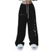 Women's Clothing Hip Hop Simple Print Hiphop Street Dance High Waist Trousers Women's Casual Jazz Loose Drawstring Trousers_ecoleips.com