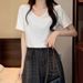 Small-Sized Short-Sleeved T-Shirt For Women, Designed For Summer 2026 Featuring A Minimalist Style, A Casual, Loose Fi_ecoleips.com