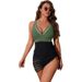 Women’s One-Piece Swimsuit – Sheer Mesh Overlay, Sexy High-Cut Design & Adjustable Straps (Quick-Dry, UPF 50+, Tummy Control)_ecoleips.com