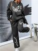 Women's Casual Sports Set Fashion Thickened Autumn Winter Vacation Shirt And Pants Simple Printed Design_ecoleips.com