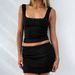 Summer European And American Bestseller Y2K Slim-Fit Women's Lace Square-Neck Strap Top, Solid Color Sexy Tank Top_ecoleips.com