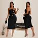 Women's Clothing Sexy Tube Top Button Decoration Dress_ecoleips.com