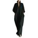 2026 Cross-Border European And American Spring/Summer New Fashion High-End Women's Mid-Sleeve V-Neck Pullover Loose Long_ecoleips.com