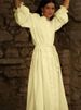 Elegant Single Breasted Ruffles Long Dress Women Retro Solid Flared Sleeve Stand Collar Belt Holiday Dresses Lady 2025 Chic Robe_ecoleips.com