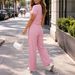 Women's Fashion Red Sporty Two-Piece Set – Oversized T-Shirt & High-Waist Leggings, Slim-Fit Casual Outfit For Gym & Streetwear_ecoleips.com
