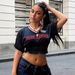 Women's European American Street Style Cropped T-Shirt Quick Drying Breathable Mesh Top Ruffled Trim Printed Letter Sports Short Sleeve_ecoleips.com