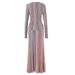 Women's Fashion Patchwork Long Sleeve Top And Elastic Waist Skirt Set Colorful Resort Style Knitted Clothing_ecoleips.com